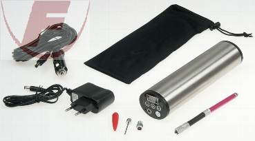 Hochleistungs Luftpumpe mit LiIon Akku Display, Druckeinstellung, KFZ-Adapter