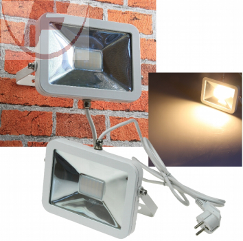 LED-Fluter SlimLine 30Watt, IP44, 2200lm, 3000K, 120°, weiß - "CTF-SL30W"