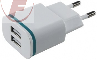 Stecker-Netzteil mit USB "CTN-0520 Duo" Ein 110-240V~, Aus 5V=, 2x1/1x2A, 10W