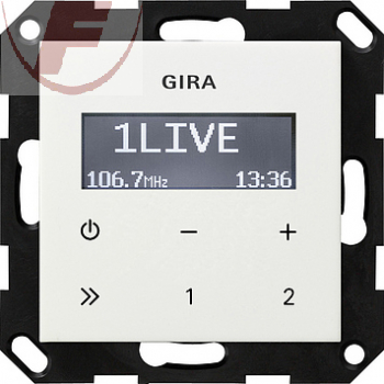 GIRA System 55 UP-Radio RDS ohne Lautsprecher reinweiß glänzend 228403