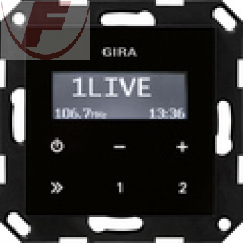 GIRA System 55 UP-Radio RDS ohne Lautsprecher Schwarzglasoptik 228405