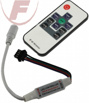 Funk Controller für RGB LED-Stripes Funk-Fernbedienung, 12-24V, max. 72Watt