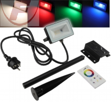 LED-Fluter SlimLine "CTF-SL10W RGB-W" IP44, 230V, RGB mit Fernbedienung