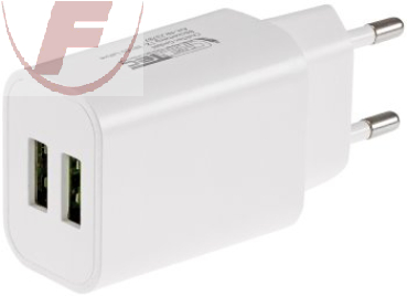 Stecker-Netzteil mit USB, Aus 5V=, 2x1/1x2A, 10W - "CTN-0520 Duo"