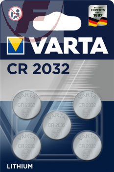 CR2032, Lithium-Knopfzelle 3Volt - Varta, 5-er Blister
