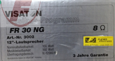 FR 30 NG - 8 Ohm, 12"-Lautsprecher, Musiker-Programm