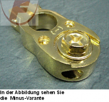 Batterieklemme PLUS (gold) 2 x 10mm²