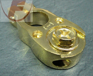 Batterieklemme Minus (gold) 2 x 10mm²
