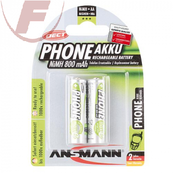 NiMH-Akku AA (Mignon) 1,2V 800mAh, DECT - ANSMANN, 2er Blister