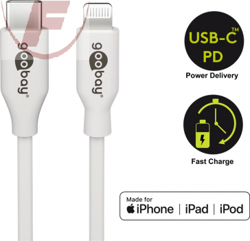 USB-2.0 Kabel, USB-C Stecker/Lightning Stecker, 1,00m, bis zu 480 Mbit/s