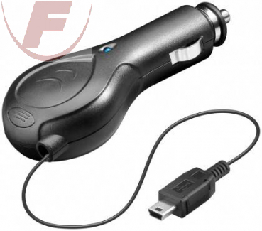 KFZ-Ladekabel (12/24 Volt) Mini USB mit Kabelaufroller 0,8m