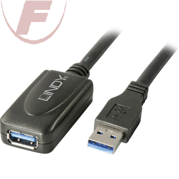 USB-3.0 Aktiv-Verlängerung 5,00m, USB-A/A Stecker/Buchse