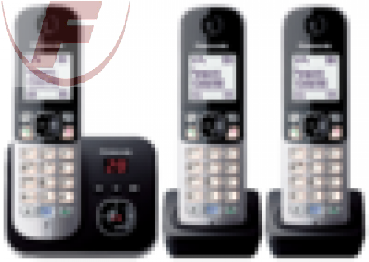 Panasonic KX-TG6823GB, AB, Telefon, schnurlos, schwarz (3 Mobilteile)