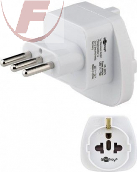 Italien-Stecker auf Schuko-Kupplung, 230V/10A kalkweiß