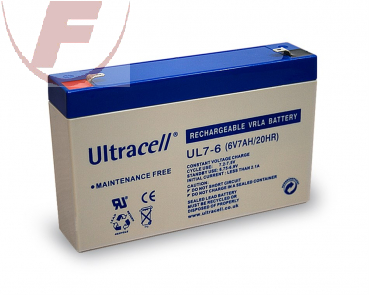 Blei-Gel-Akku 6Volt 7Ah, Faston 4,8 - Ultracell UL7-6