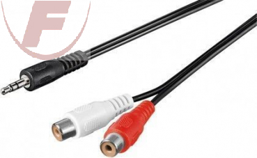 Klinken/Cinch-Kabel 1,5m, 3,5mm stereo Stecker > 2x Cinchkupplung