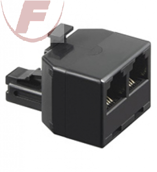 ISDN T-Adapter: RJ12-Stecker (6P6C) > 2 x RJ12/RJ225-Buchse (6P6C)