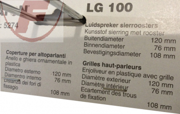VISATON, LG 100 Lautsprecher-Abdeckung