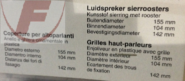 VISATON, LG 130 Lautsprecher-Abdeckung