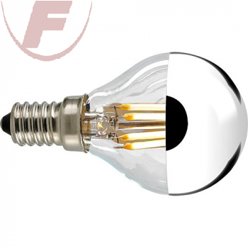 E14 LED-Kopfspiegel, Filament, 4,5Watt, 400lm, 2700K, 180°, silber, dimmbar - SI