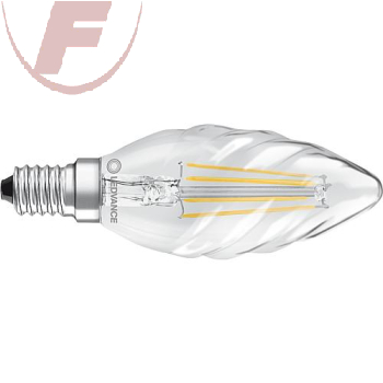 E14 LED-Kerze, 4Watt, 470lm, 2700K, 300°, klar, gedreht - LEDVANCE