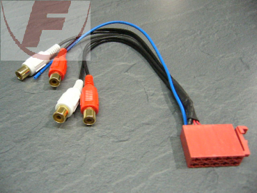 ISO-Adapter auf vergoldete Cinch-Buchsen (Blaupunkt/Grundig/Clarion)