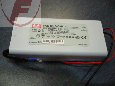 LED-Netzteil, 2400mA, 15-25Volt, 60Watt, dimmbar - MEANWELL PCD-60-2400B