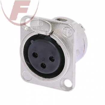 Neutrik NC3FD-L-1, XLR Einbaubuchse 3-polige mit Lötanschlüsse, vernickeltes Geh