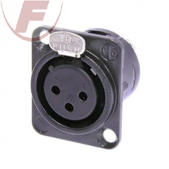 Neutrik NC-3FD-L-BAG-1, XLR Einbaubuchse, 3-polige, Lötanschlüsse, schwarz-verch