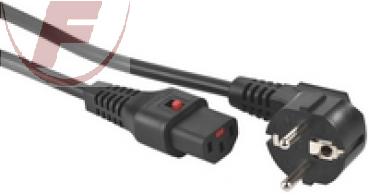 Netzkabel, 2m, Schutzkontaktstecker> Kaltgerätekupplung mit IEC-LOCK-Verriegelun