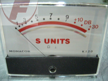 Drehspul-Einbauinstrument, S-Meter, 86x64 mm