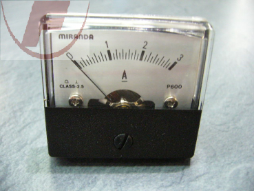 Drehspul-Einbauinstrument, 50 x 45 mm, 3 Ampere