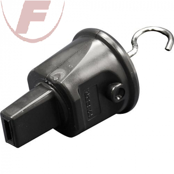 Endstück für Illu-Kabel 13x5mm, schwarz, mit Aufhängehaken