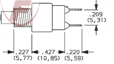 Drucktaster, Druck=Ein, schwarz, 1A/120V