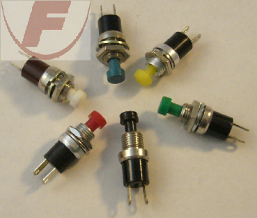 Drucktaster, Druck=AUS, schwarz, 0,5A/30V DC