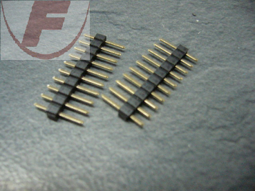 Stiftleiste 1-reihig 10-polig, RM 2,54, gerade, Messing