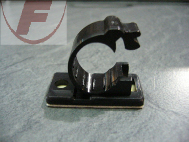 Kabelsockel, selbstklebend, schwarz für Rundkabel 12 mm Ø