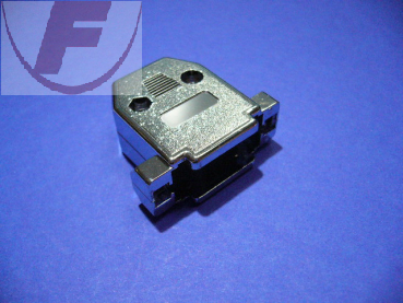 15-pol. Gehäuse, metallisiert, gerade, lange Rändelschraube