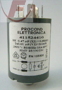 Entstörkondensator 0,47 µF + 2 x 0,01µF +2 x 1mH + 0.68 MOhm