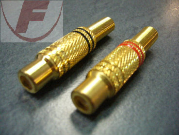 Cinch-Kupplung vergold.Hülse schwarz bis 6 mm