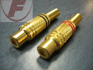 Cinch-Kupplung vergoldete Hülse rot bis 6 mm