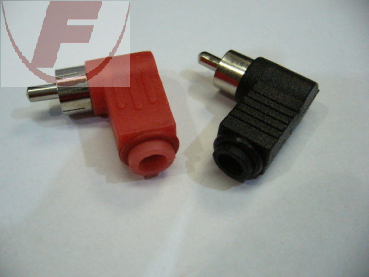 Cinch-Winkelstecker, Kunststoff, schwarz