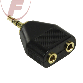Adapter 3,5mm Stecker Stereo-2x 3,5mm Buchse Stereo vergoldet