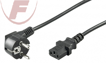 Netzkabel, 2m, Schutzkontakt-Winkelstecker>Kaltgerätekupplung