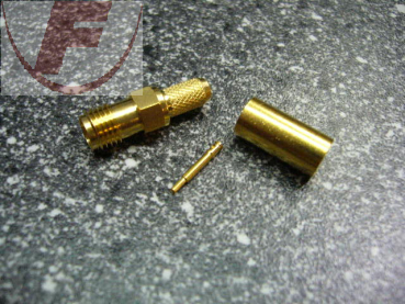 R-SMA-Kupplung für RG 58/U Kabel, Crimp, vergoldet
