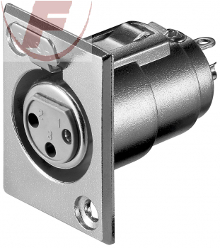 XLR-Buchsenkupplung 3-polig mit Verriegelung eckig 25x35