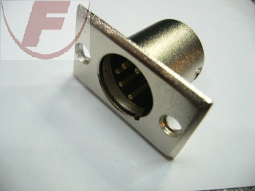 XLR-Buchsenstecker 5-polig ohne Verriegelung eckig 20x35