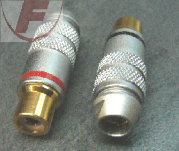 Cinch-Kupplung HighEnd,vergoldet.isoliert.rot bis 6 mm² Kabel