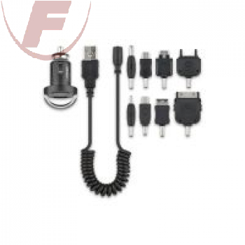 KFZ Lade-Adapter 12/24V-5V/1200 mA USB, inkl. Kabelset