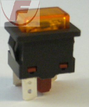 Druckschalter 1xEIN/AUS 10A/250V beleuchtet orange
